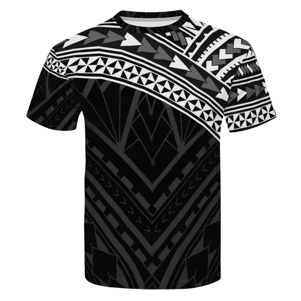 OEM Fashion Trend Polynesian Samoa Tribal style T-Shirt Printing Customized Men Oversize Casual Men Short Sleeve T-Shirt
