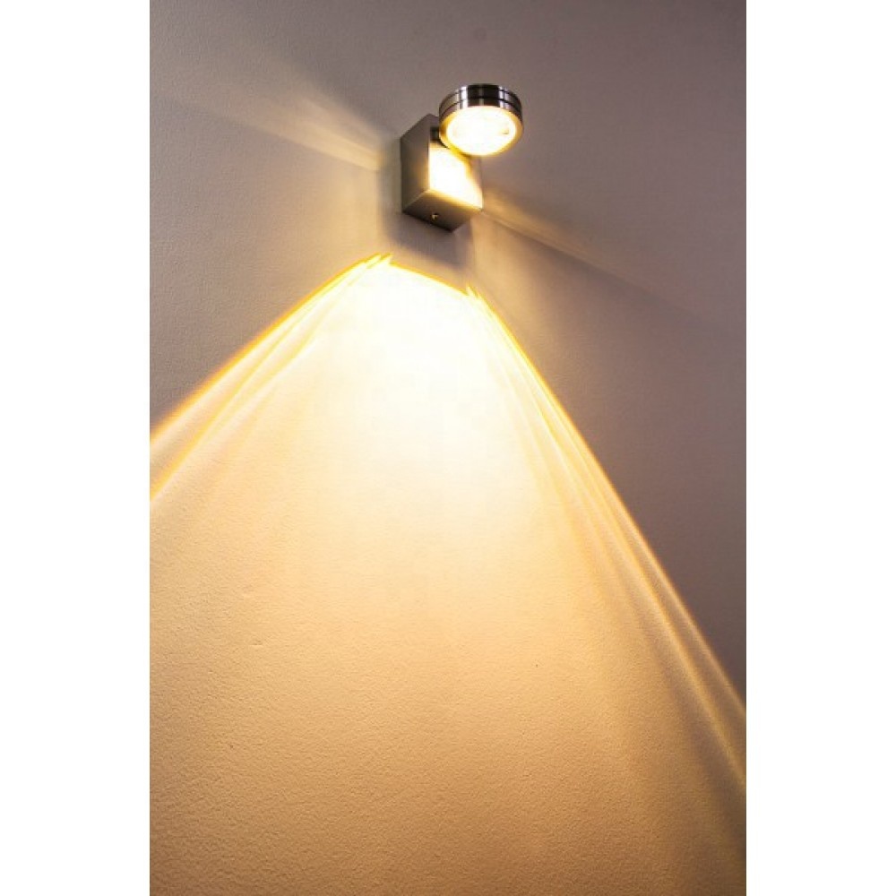 woojong 5W 400lumens metal led wall decoration light 3000k wandleuchte silver white