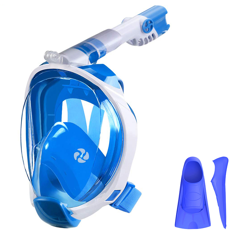 Factory Supply Full Face Snorkel Anti Fog Mask Diving Fins Set