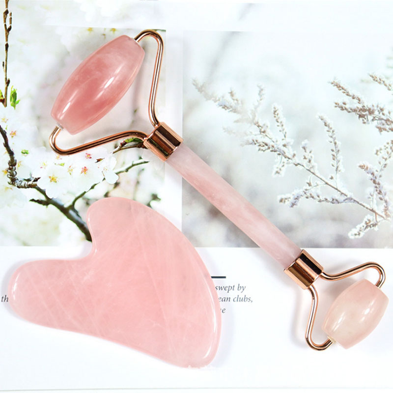 Natural Jade Stone Pink Scraping Board for Physical Therapy/Scraping Facial Massage Tools Removes Toxins/Gua Sha Massage Tool