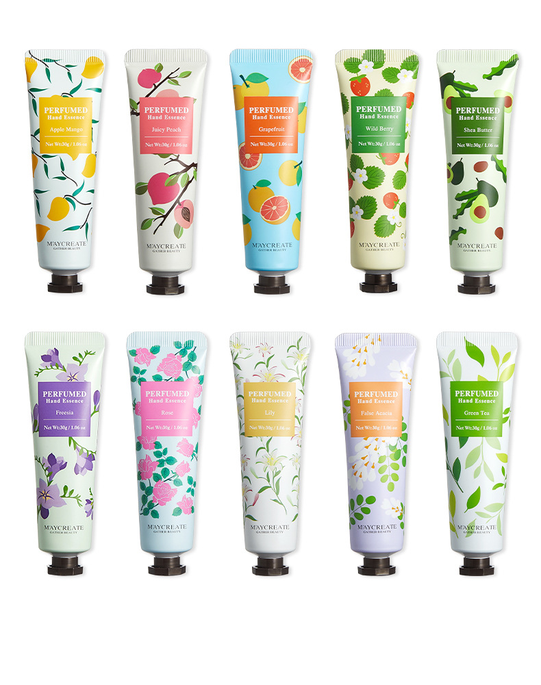 Hot Selling High Quality 30g Natural Anti Aging Peach Rose Shea Butter Lily Moisturizing Hand Cream for Dry Skin