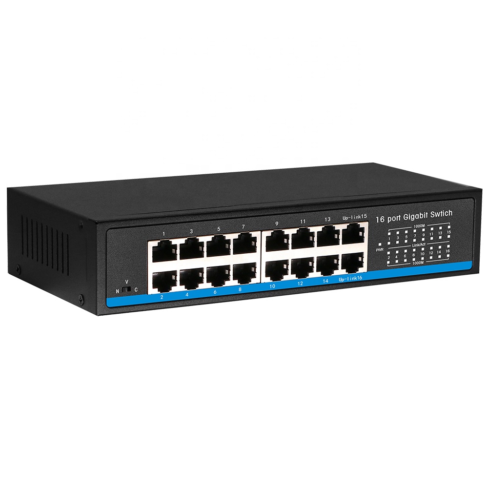 16-портовый гигабитный коммутатор ethernet коммутатор gigabit металла