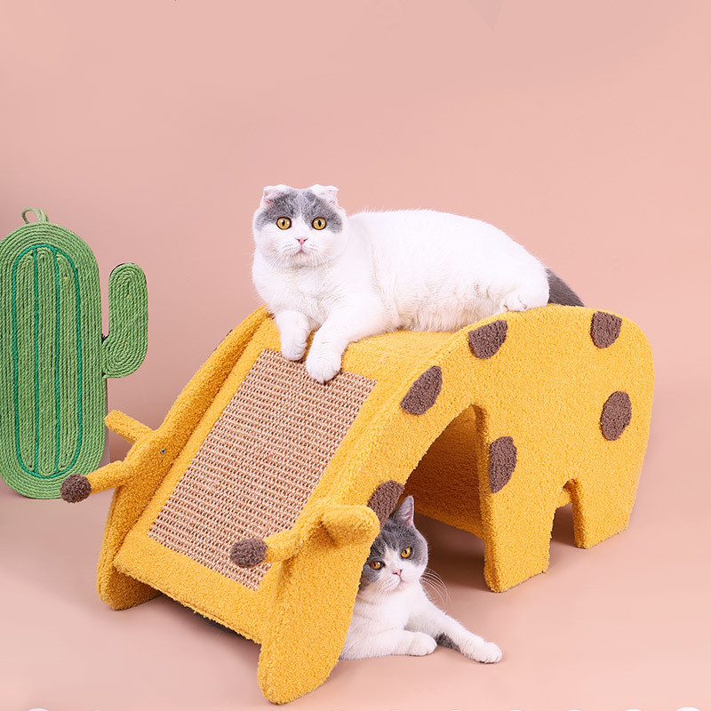 Custom Exquisite Structure wood cat jumping platform sisal cat scratcher board toy
