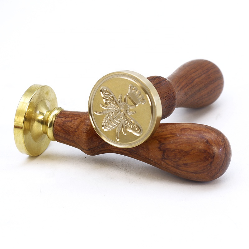 Customized Pattern High -end Blue Agate Handle Embossing Sealing Wax Dry Seal Stamp For Chinese Factory