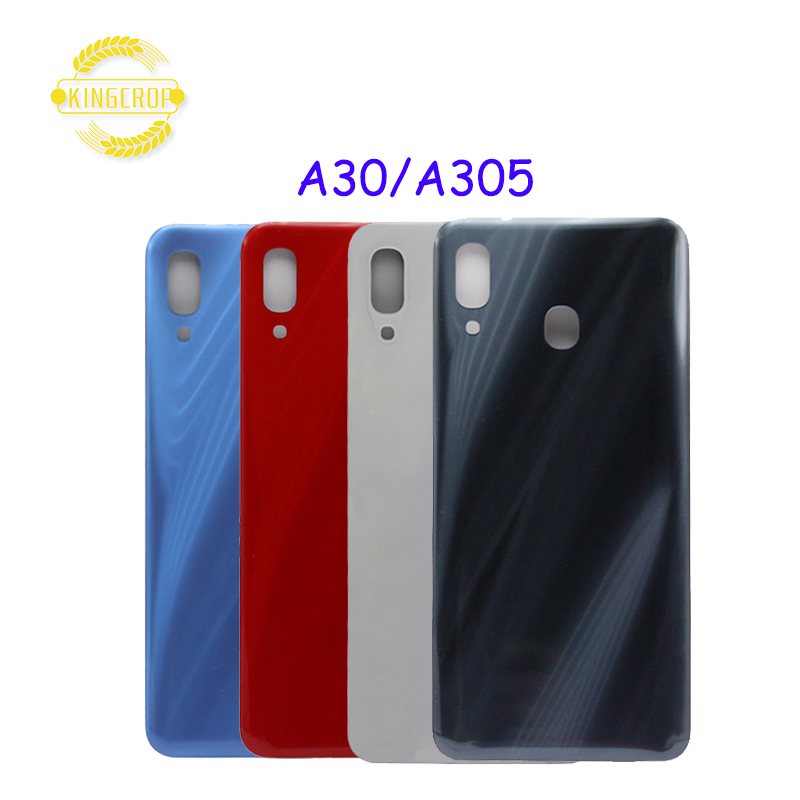 Оптовая продажа, задняя крышка батарейного отсека для Samsung Galaxy A30 A305, задняя крышка батарейного отсека с наклейками