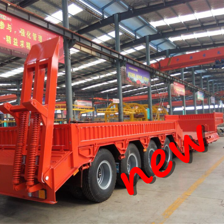 OYJD new manufacture high quality strengthen use road roller bulldozer excavator transport low bed flatbed semitrailer on sale