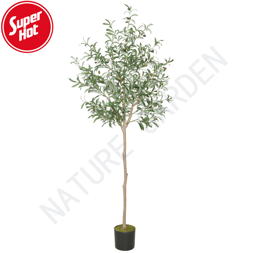Ornamental Faux Olive Branch Green Plant Detachable Fake Tree Indoor Decoration Plastic Artificial Olive Tree