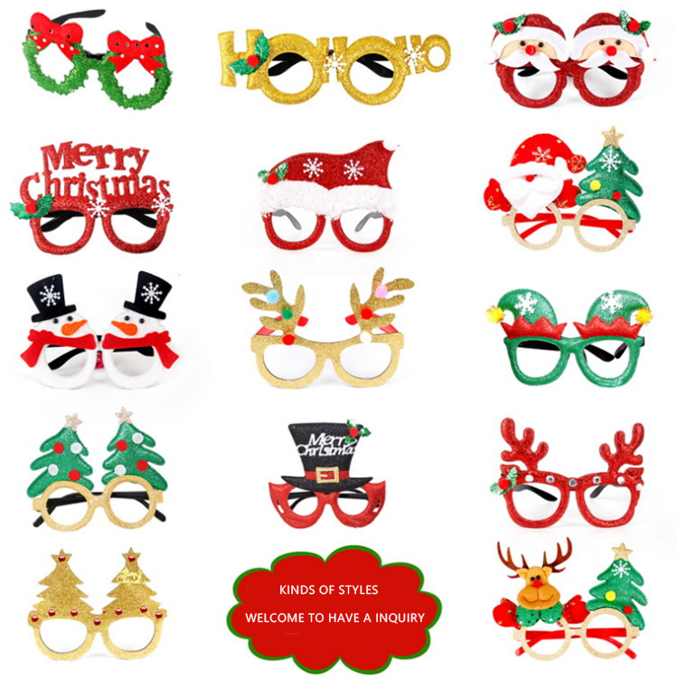 Promotional Festival Children Kids Heart New Year Party Decorated Frame Eyeglasses Christmas Decoration Glasses