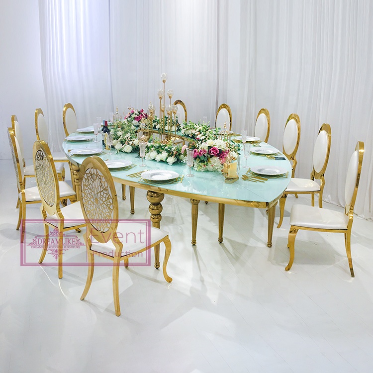 High quality metal legs with mirror love table for weddings