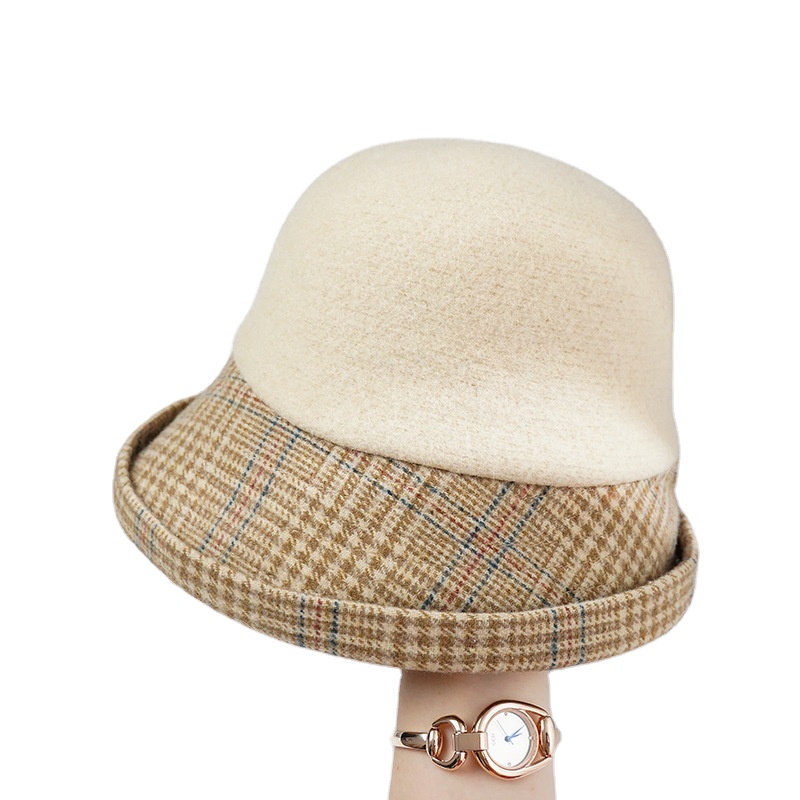 Autumn and winter new wool bow hat women's retro elegant woolen warm top hat