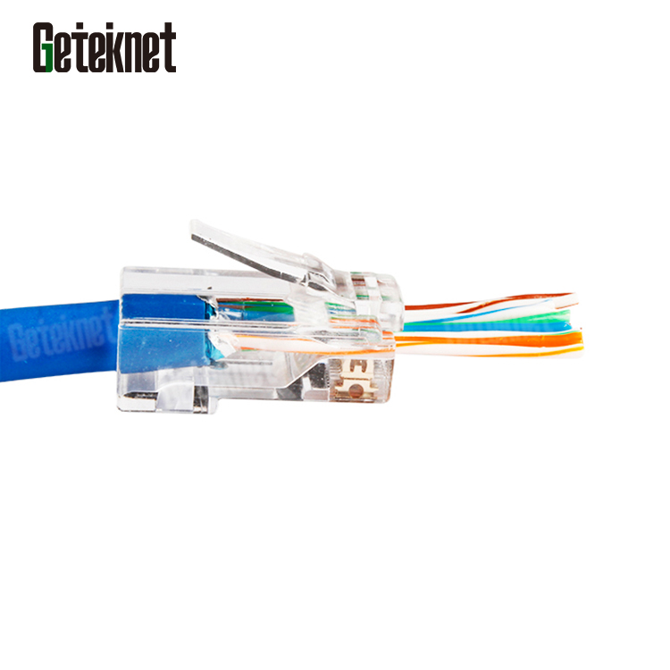 50 шт. в упаковке Ethernet RJ45 разъем проходит через Cat6 UTP RJ45 разъем 8P8C RJ45 cat6 Сетевой Разъем модульный разъем RJ45 штепсельной вилки