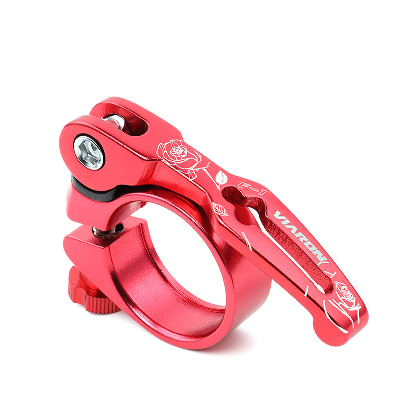 Colorful Ultralight Anode Seat Tube Clamp 31.8CM Mountain Bike Quick Release Lock Clip