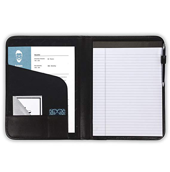 Профессиональный Padfolio-резюме портфолио/Бизнес Портфолио, хранение документов, 8,5x11 блокнот