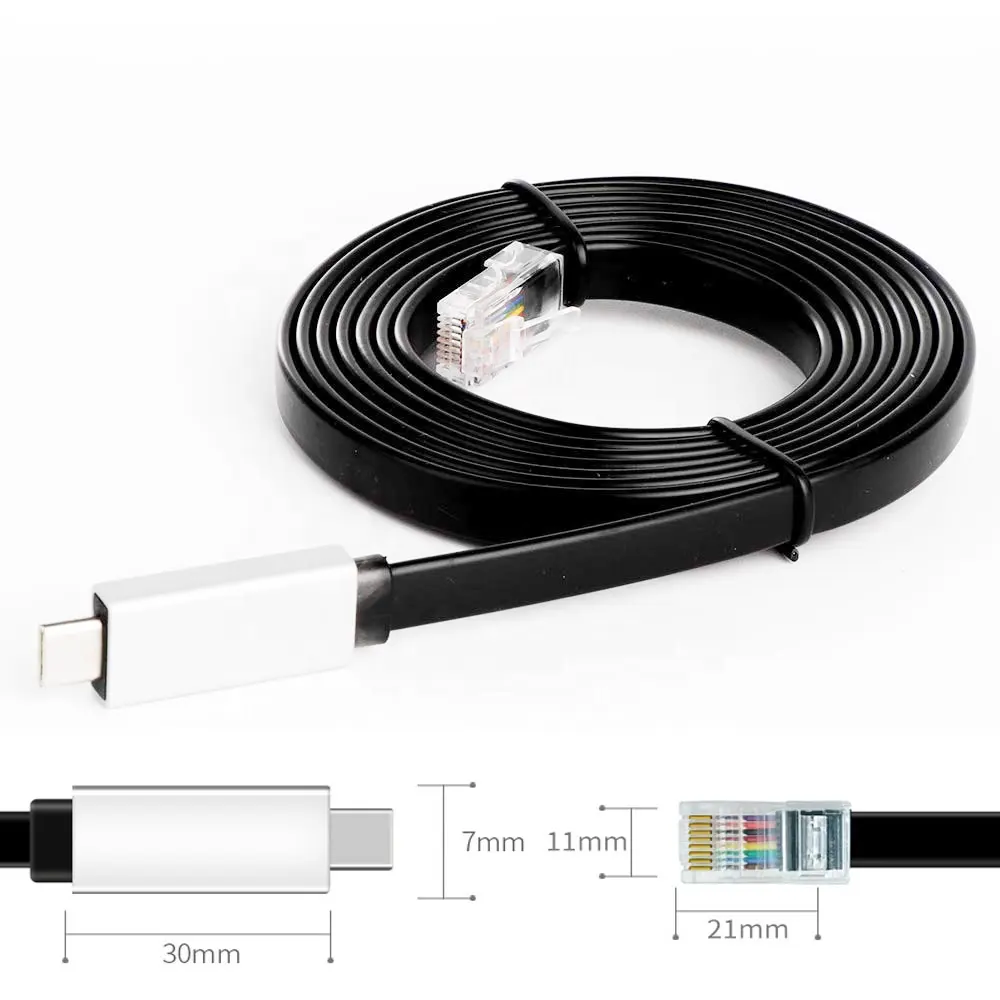 USB C Console Cable 6ft USB Type C to RJ45 Router Console cable for H3C, NETGEAR, Ubiquity, LINKSYS,D-link