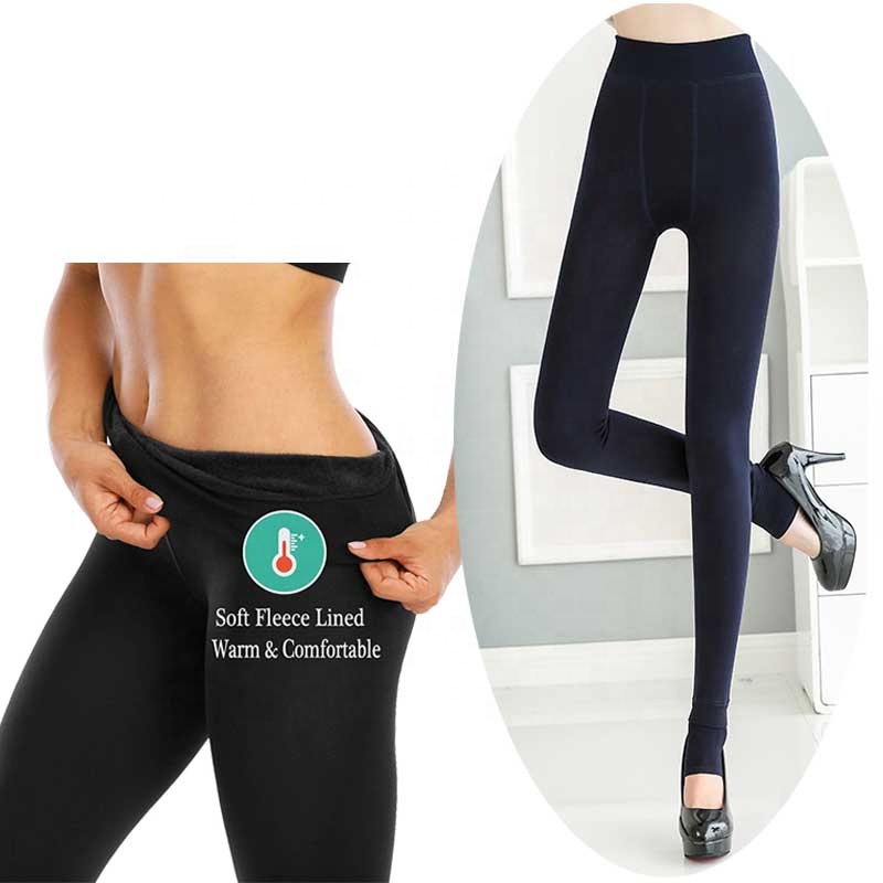 Womens Thick Fleece Lined Leggings Black Tights 230g Warm Underpants Winter Thermal Leggings