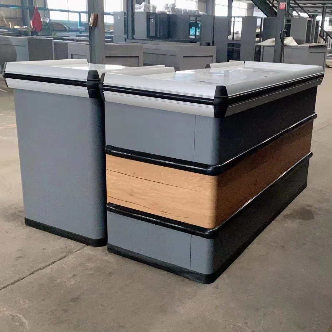 Supermarket Equipment Checkout Counter Hot Selling Store Checkout Counter Steel Cash Checkstand