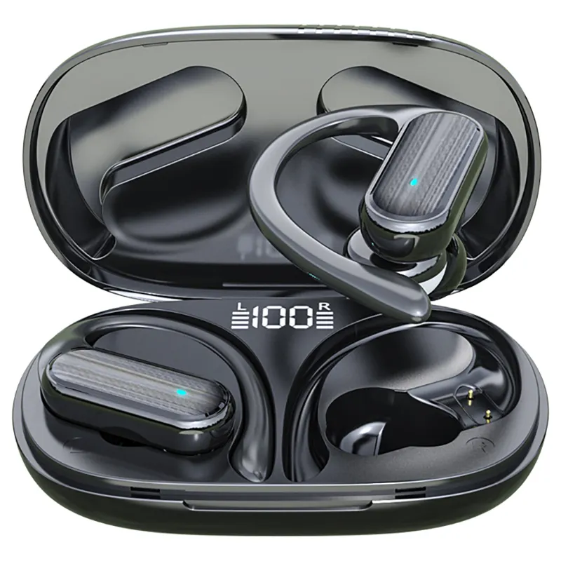 Led Open Ear Air Conduction Headphone Sport 9D Stereo HiFi Headset Wireless Earphone IPX7 Waterproof 36Hrs Playtime TWS Earbuds