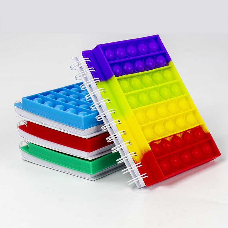 New style poppings notebook push its Bubble Fidget Toys set Silicone Notebook fidget notebook to Relieve Autism