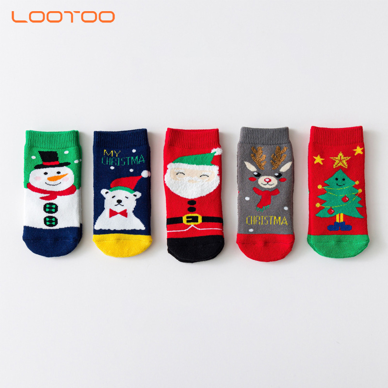 Готово к отправке, 5 комплектов, fuzzy из хлопка и льна merry cmax подарок с рисунками героев из мультфильмов; Зимний теплый медсестра детские рождественские носки для детей, подходящие для детей обоих полов,