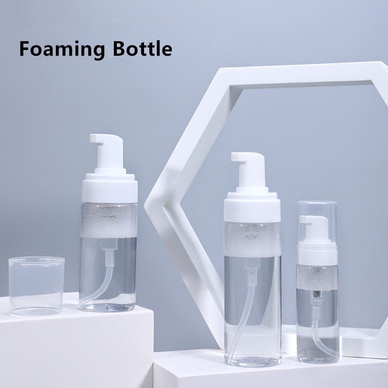 Custom Empty Cleanser Foaming Facewash Bottle,Round Plastic PET Soap Dispenser Bottle,1.6cc foaming pump bottle recycled plastic