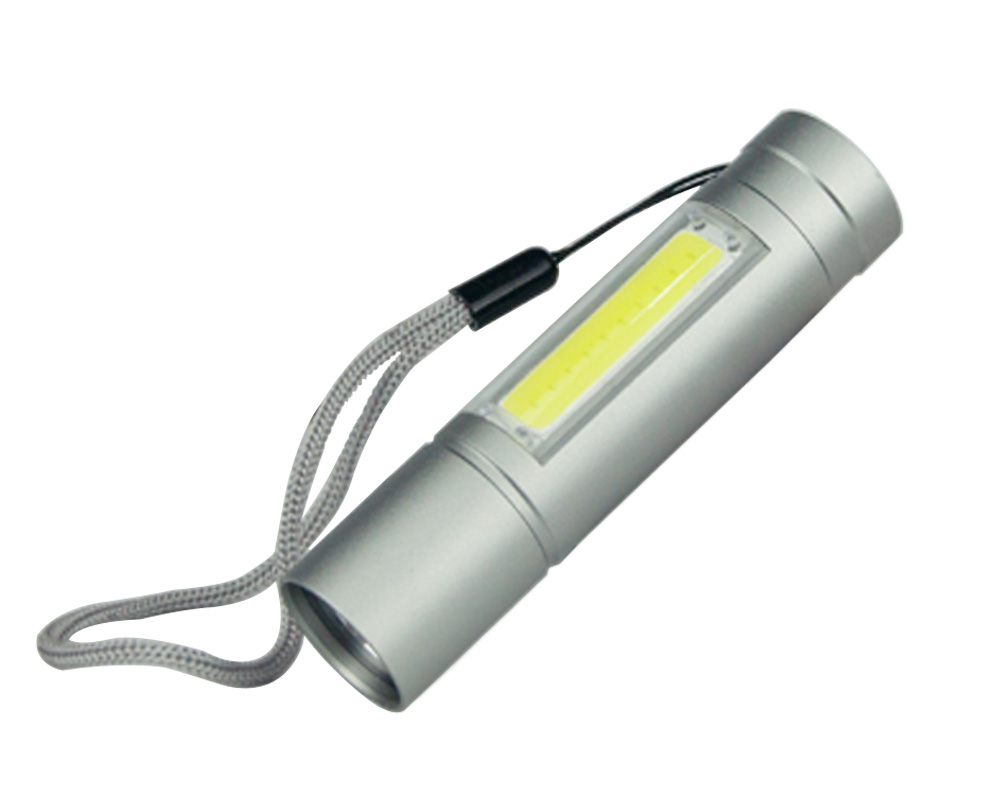 Компактный COB + LED 2 в 1 карманный фонарик из алюминиевого сплава USB Перезаряжаемый Фонарик