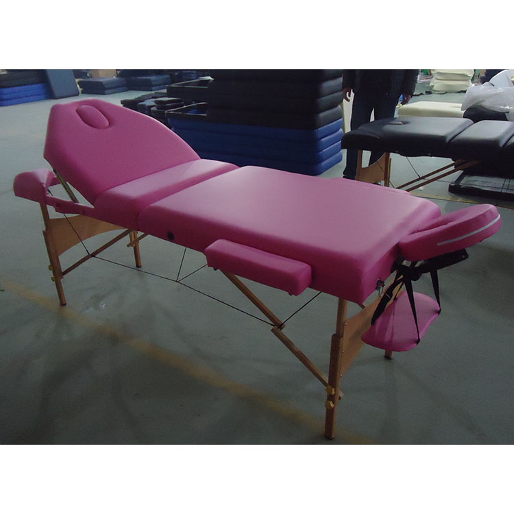 Synthetic Leather 3 Section Portable Folding High Quality Foam Massage Bed Couch With Side Arm Rest
