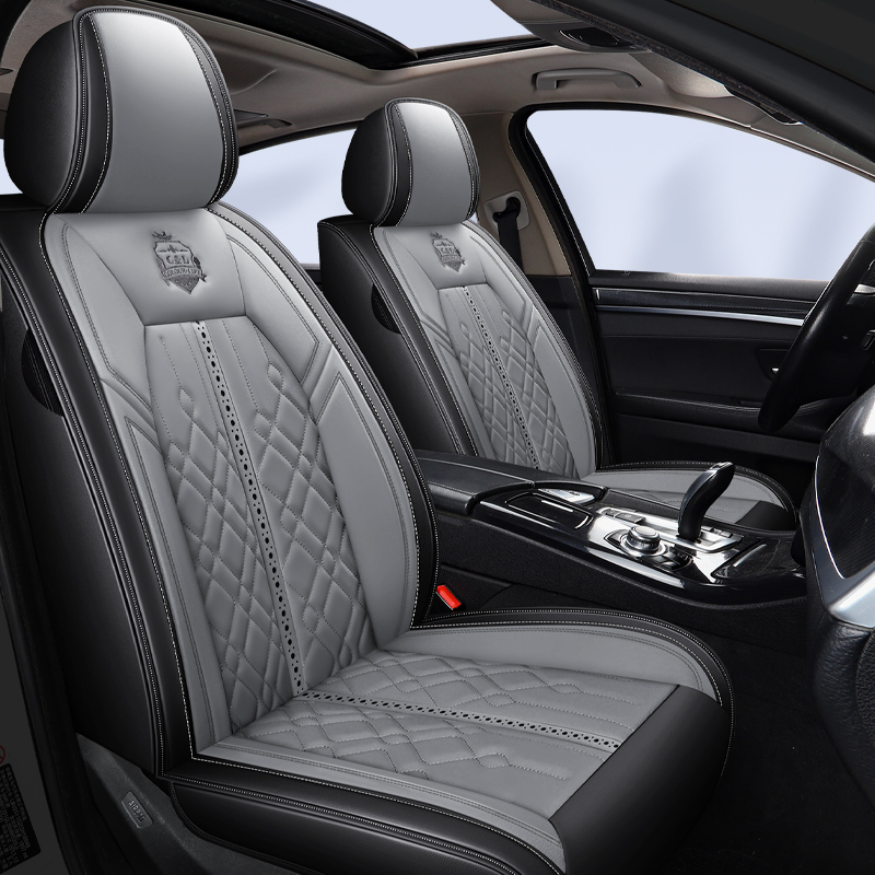 Universal Fit Seat Covers Luxury four seasons used Car Seat Cover Full set cover for car made by faxu leather