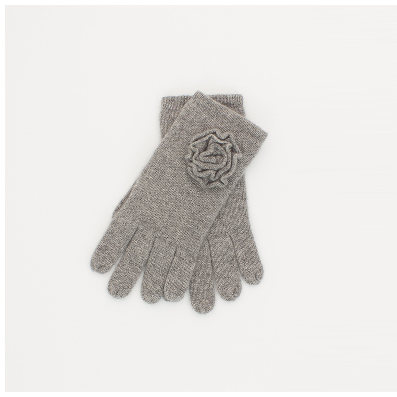Beike Knitted Gloves Fashion Daily 2021 Winter Flower Pattern100% Goat Cashmere 100% Cashmere Style Super Warm Women Daily Life