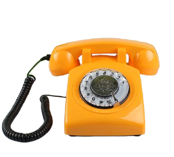 Wall Phone Fashion Modern Yellow Retro Antique Rotary Wall Old Desk Phone