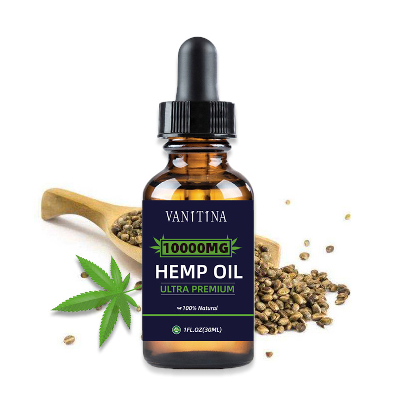 Оптовая продажа, 10000 мг, 30 мл, натуральное органическое эфирное масло Aceite De Cbd для снятия усталости мышц и облегчения боли, Масло из семян конопли для лица