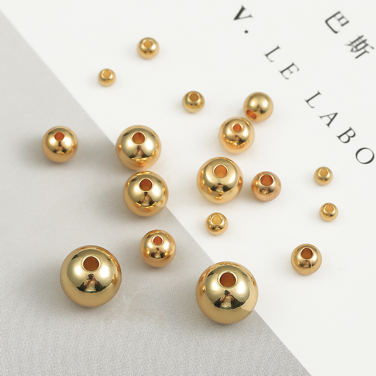 4mm Used in jewelry making bracelets necklaces highquality round spacer beads 18K gold filled beads
