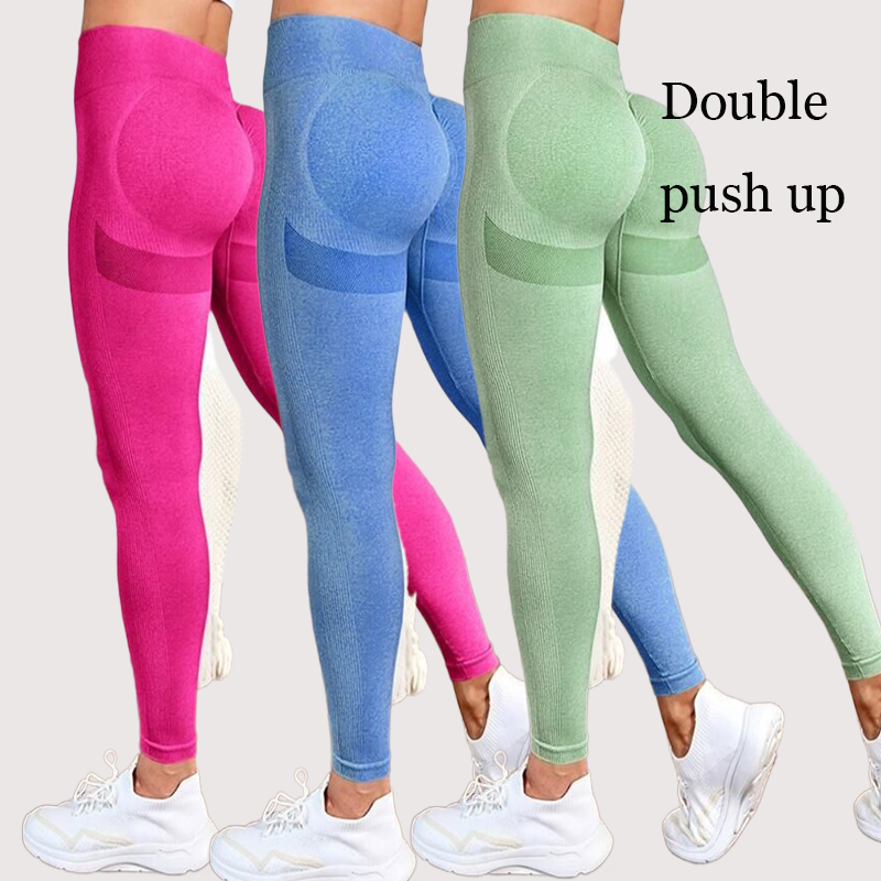 Double Push Up Yoga leggings SportsWear Gym Fitness Workout Running Tights Clothes Women Seamless High Waist Yoga Pants