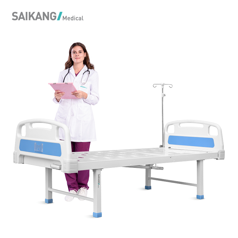 Простая медицинская кровать A100s SAIKANG из нержавеющей стали, ICU, ручная Складная медицинская кровать, цена