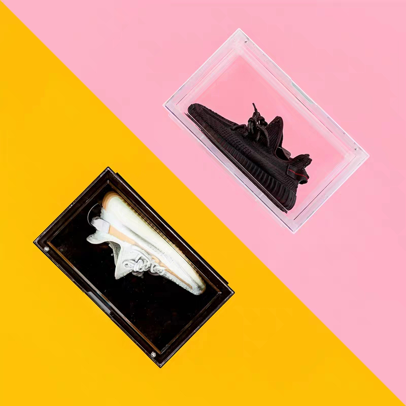 Shoe storage container box modern customized stackable shoe rack plastic shoe box with custom logo