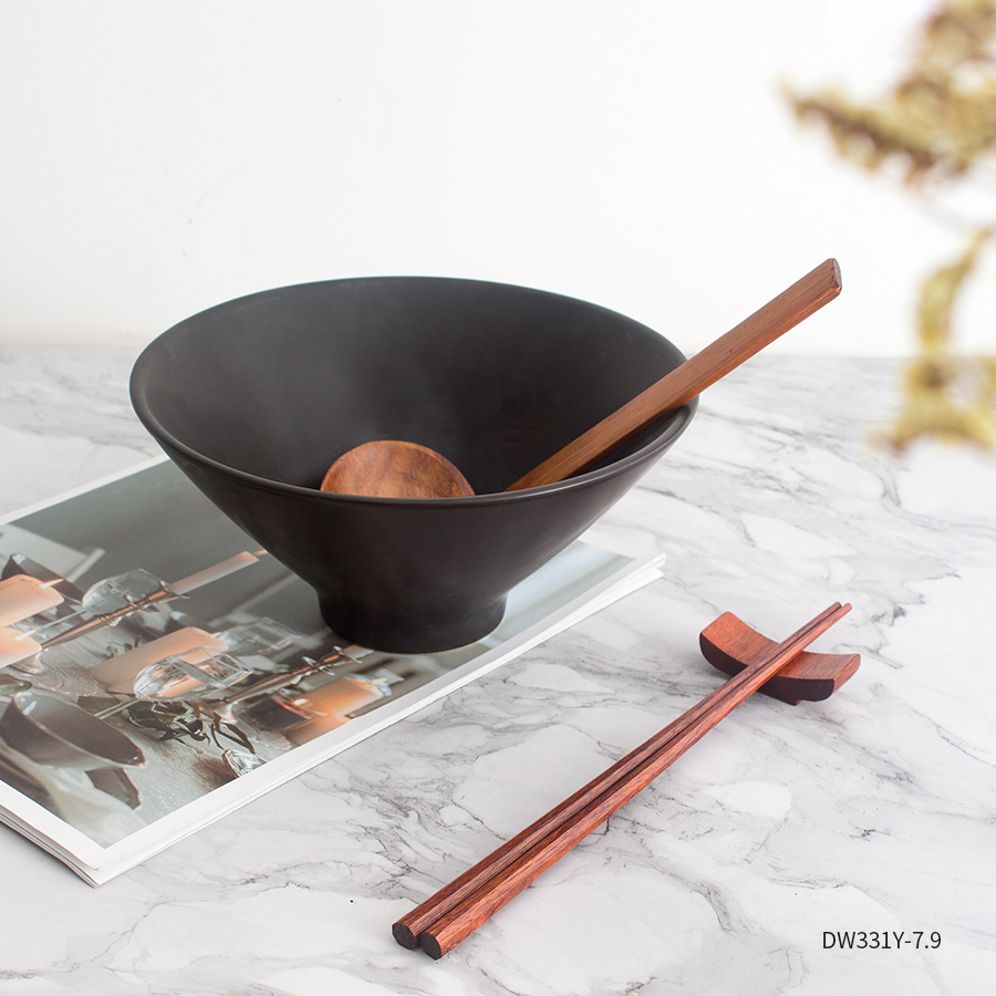 Фарфоровая миска udon soba для японского ресторана на заказ, керамическая миска для рамен, набор из палочек и ложки