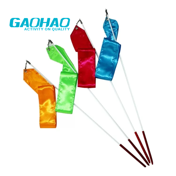 GAOHAO Rainbow Rhythmic Gymnastics Ribbon 1.5m-10m Silk Dance Ribbon OEM Service Accepted