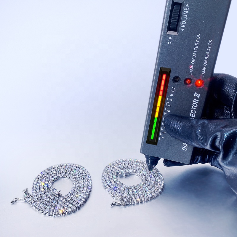 Цена по прейскуранту завода Iced Out цепи 14k позолоченные белые Позолоченные S925 3 мм 4 мм 5 мм VVS Moissanite теннисные цепи