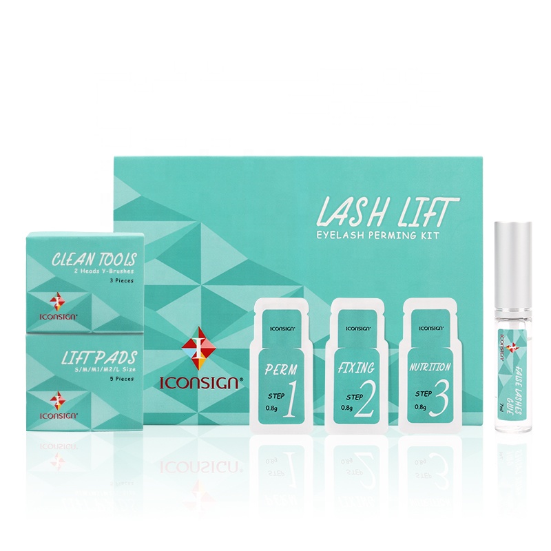 Новый дизайн 2019 года, набор кератиновых перманентных ресниц Iconsgin fast lash lift