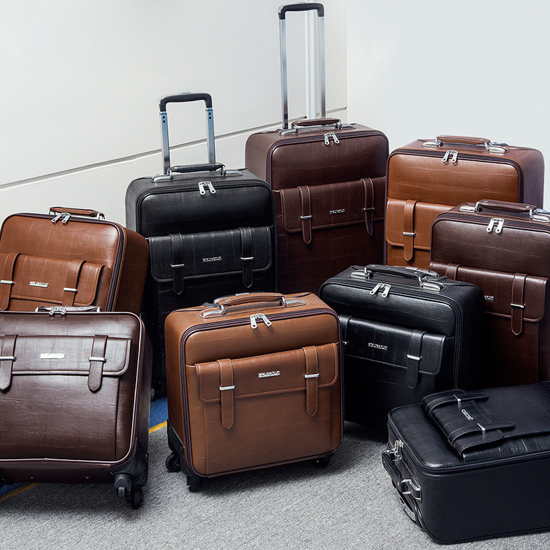 2024 New Product Pu Leather Luggage Vintage Trolley Bags Suitcase For Man with great price