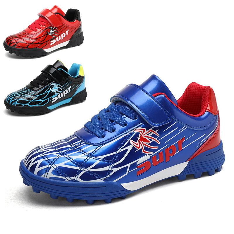 Indoor Outdoor Kid's Soccer Shoes Manufacturers Wholesale Waterproof Leather Children Training TF Football Shoes