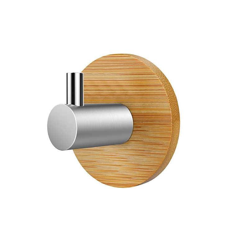 Natural Bamboo Entryway Single Coat Hooks Handmade Craft Wall Mounted Hat Hooks For Bedroom