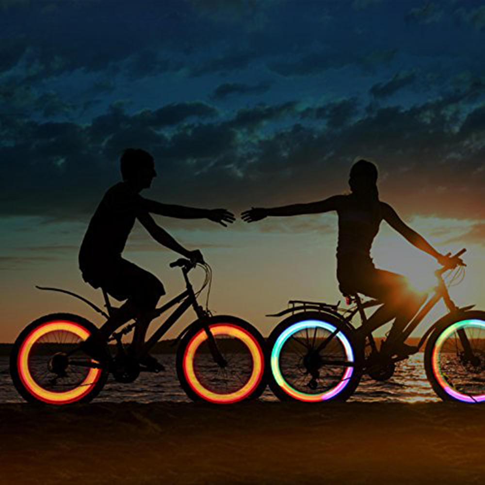 Waterproof Bicycle Spoke Light 3 Lighting Mode LED Easy To Install Safety Warning Wheel Light With Battery
