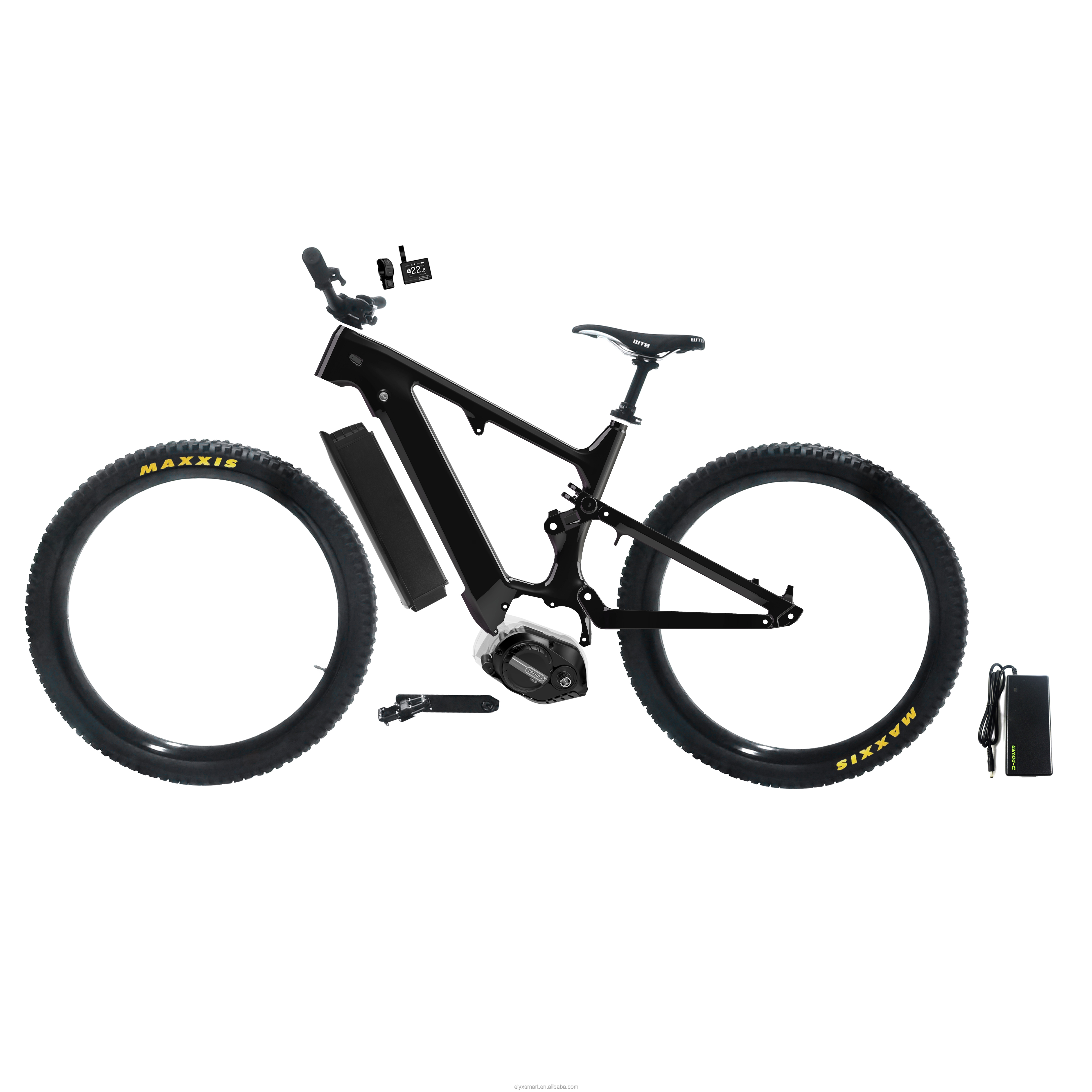 Лучшие запчасти для электровелосипеда MTB рама из углеродного волокна + литиевая батарея SS + двигатель BF M600 + руль + 29 ”шины + седло + трубка сиденья + стержень