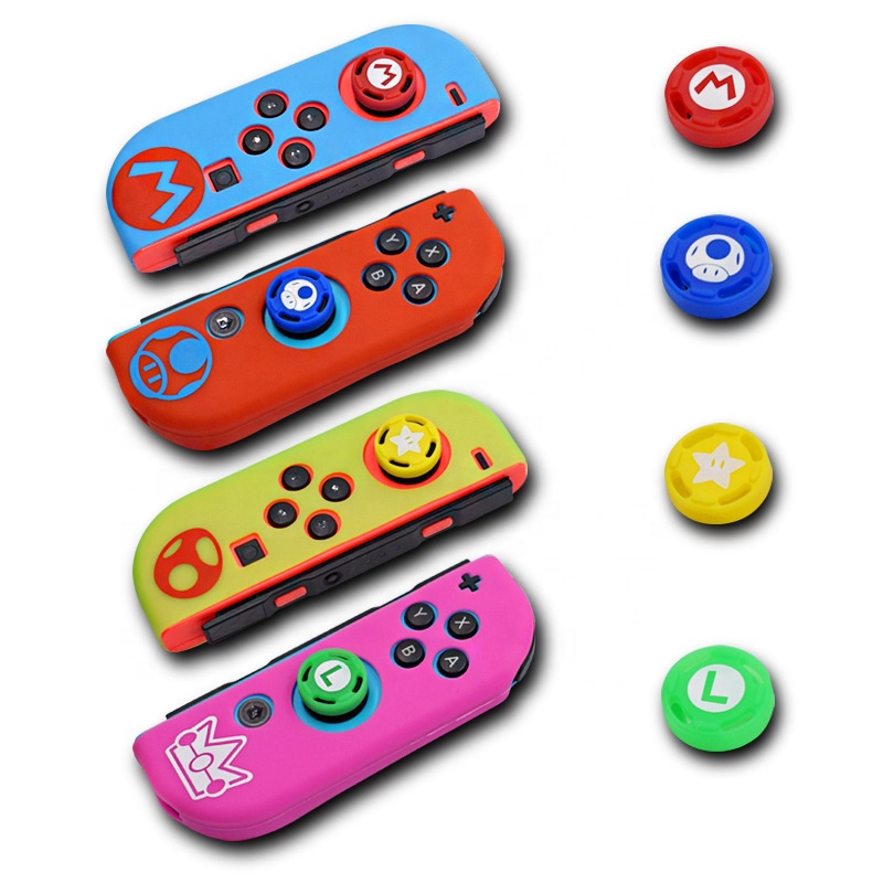 Чехол для контроллера Nintendo Switch Joycon, силиконовый чехол, колпачки для кнопок