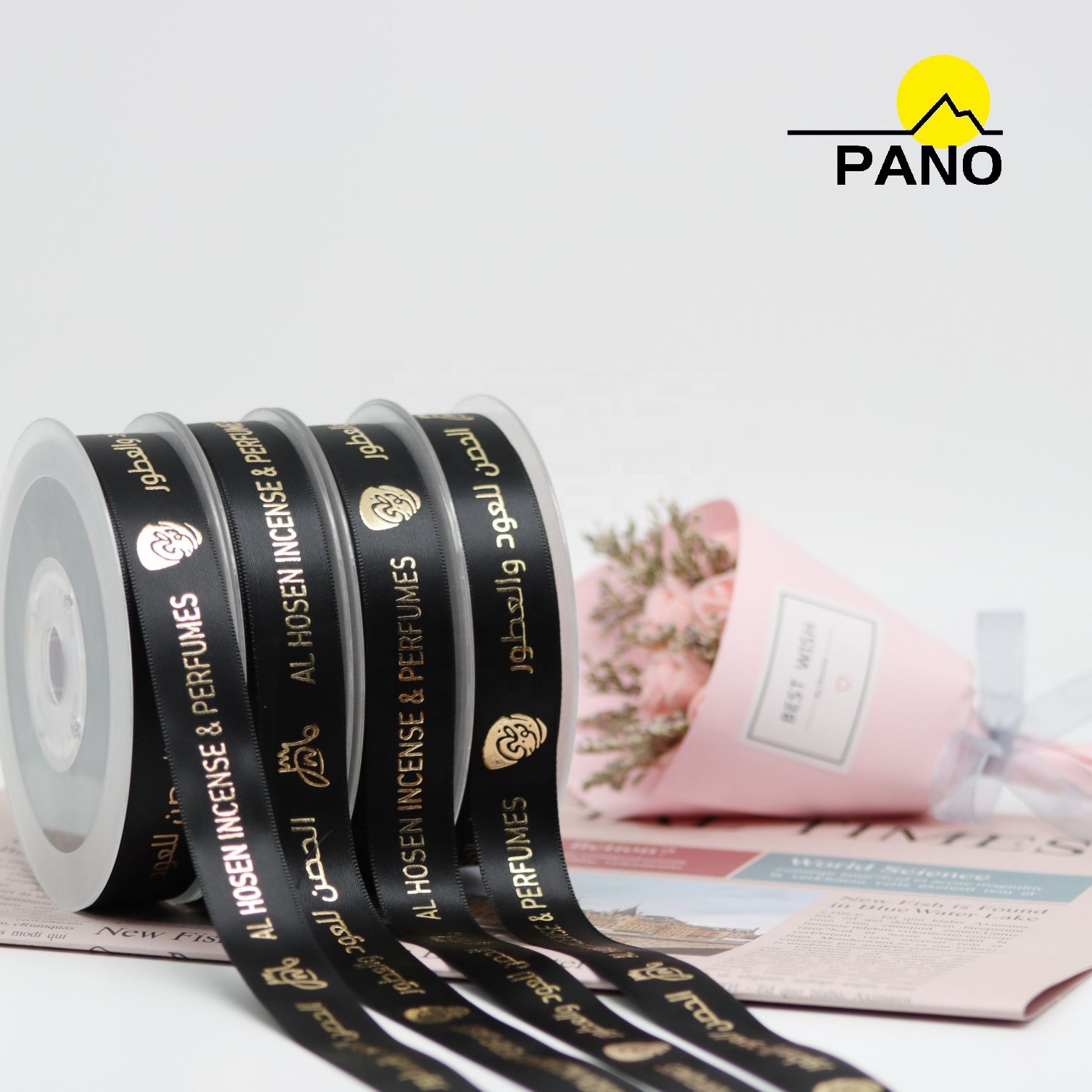 5/8 дюймов, оптовая продажа, популярная Персонализированная атласная лента с золотым и серебряным покрытием