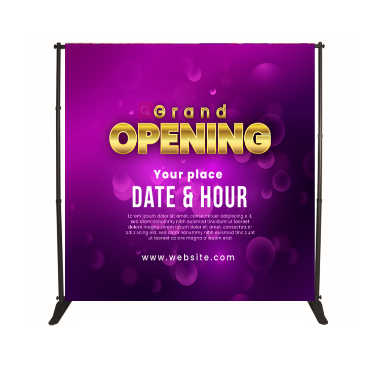 Custom Telescopic Backdrop Stand Adjustable Banner Stand Trade Show Step And Repeat adjustable Stand Display
