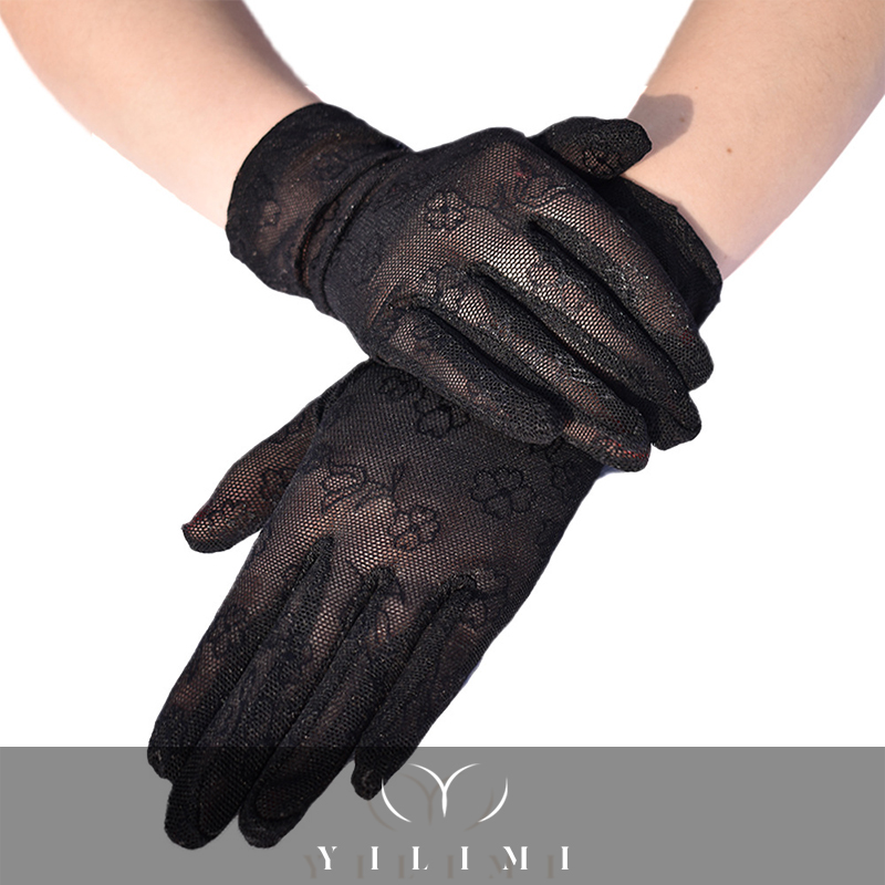 2021 Lace Finger Prom Gloves Women's Vintage Sunscreen Short Gloves Driving Lace Bridal Wedding Gloves