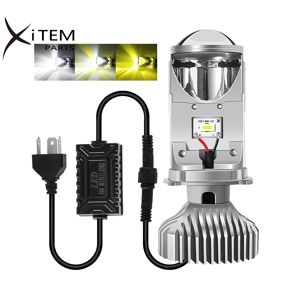 H4 LED мини-объектив проектора 100W 16000LM 3000K 4300K 6000K светодиодный мини-Bi-светодиодный проектор