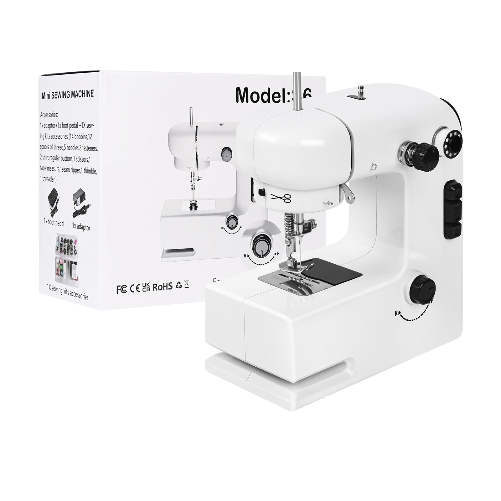 2-Speed Mini Sewing Machine for Beginners Safe Sewing Kit & Easy to Use Small Sewing Machine