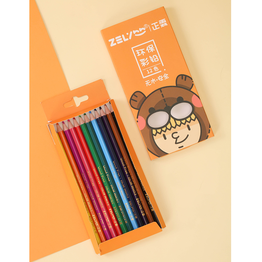 wood free 12 color pencil for promotion and gift students